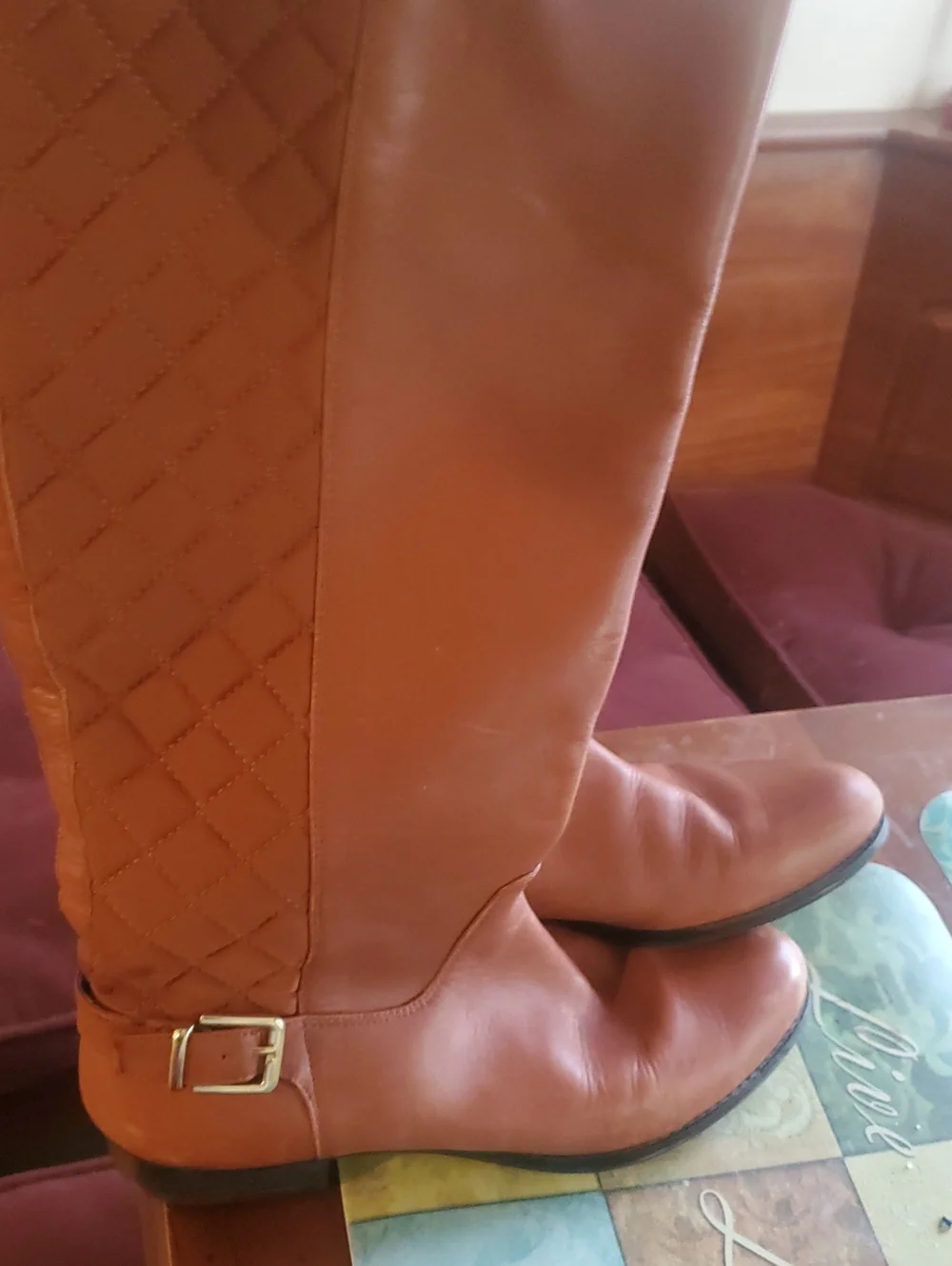 Isaac Mizrahi Live! Leather Riding Boots Wide Calf -Standard Sz10 Women